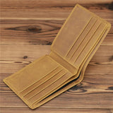 Men's Vintage Cowhide Leather Wallet Purse 8029