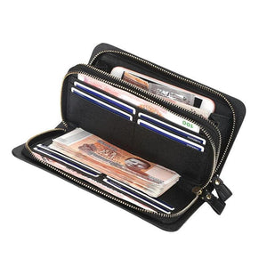 Men's Leather Long Clutch Wallet Business Money Bag