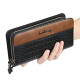 Men's Leather Long Clutch Wallet Business Money Bag