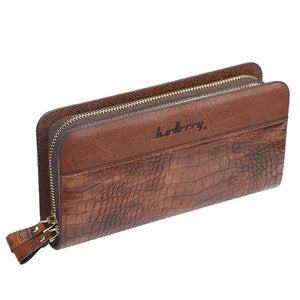 Men's Leather Long Clutch Wallet Business Money Bag