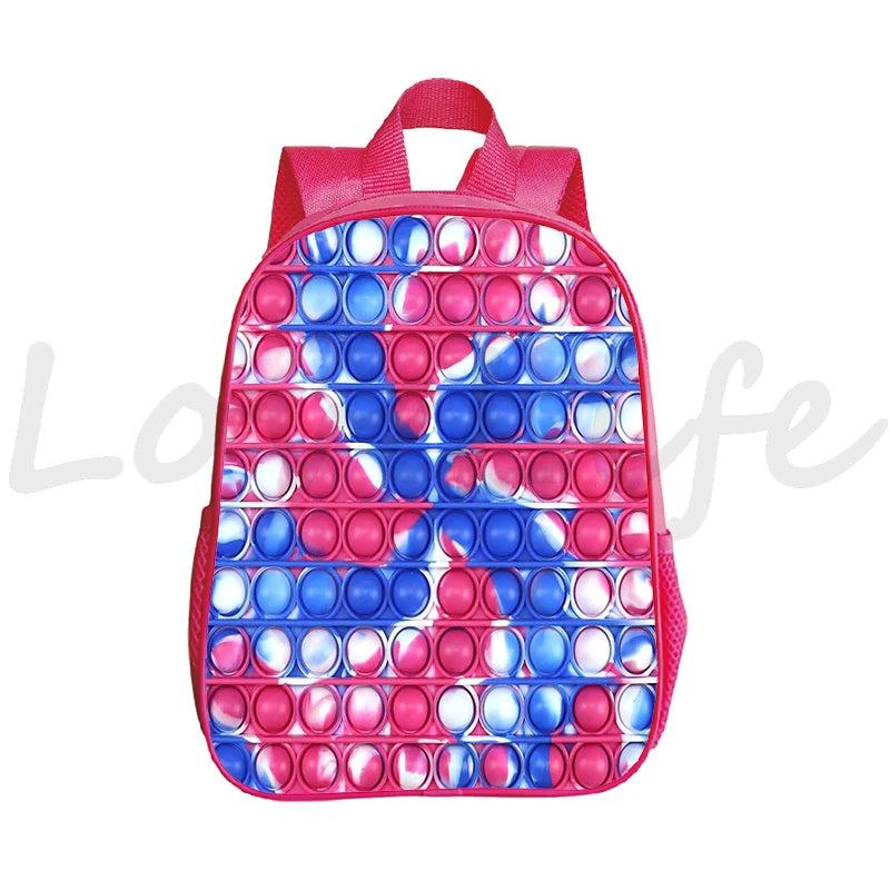 Pink 3D Rainbow Bubble Backpack for Girls 12 Inch
