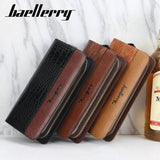 Crocodile Pattern Clutch Wallet PU Leather Zipper Business Purses