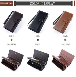 Men's Clutch Wallet Money Purse Phone Bag Zipper Handbag Purses Wallets