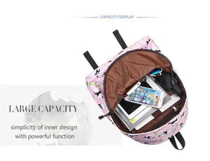 Pink Panda Bamboo 3D Printing Softback Notebook Bag Casual Backpack