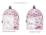 Pink Panda Bamboo 3D Printing Softback Notebook Bag Casual Backpack