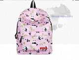 Pink Panda Bamboo 3D Printing Softback Notebook Bag Casual Backpack