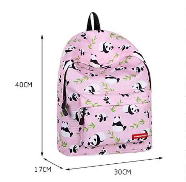 Pink Panda Bamboo 3D Printing Softback Notebook Bag Casual Backpack