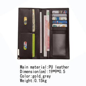 Men's Slim Money Clip Wallet PU Leather ID Windows WBL96