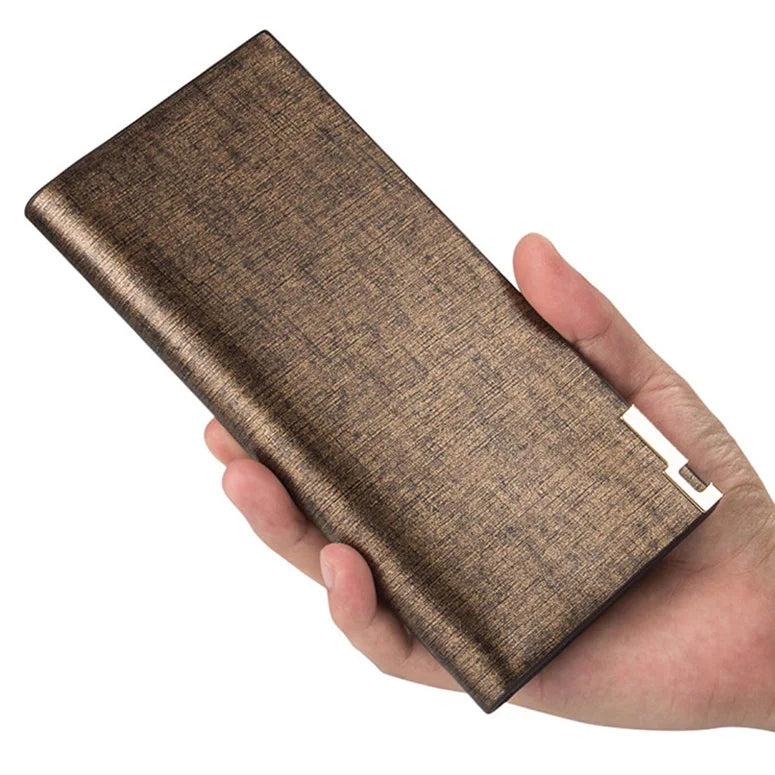 Men's Slim Money Clip Wallet PU Leather ID Windows WBL96