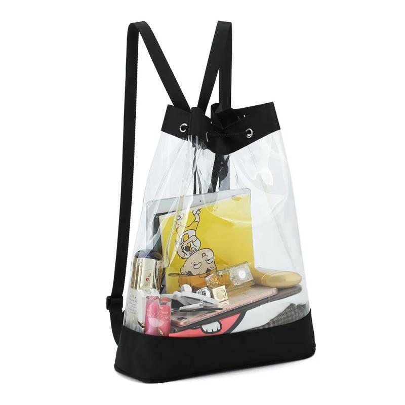 Clear Promo Transparent Backpack with String Closure