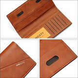 Vintage PU Leather Men's Wallet Purse Long Clutch Bag Male Money Clips