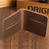 Wallet Men Leather Short Purse Crazy Horse Coffee Money Clips Male Female