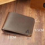 Wallet Men Leather Short Purse Crazy Horse Coffee Money Clips Male Female