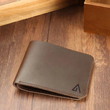 Wallet Men Leather Short Purse Crazy Horse Coffee Money Clips Male Female