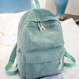 Preppy Style Corduroy School Backpack for Girls
