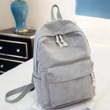 Preppy Style Corduroy School Backpack for Girls