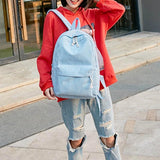 Preppy Style Corduroy School Backpack for Girls