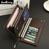 Men's PU Leather Long Wallet Male Clutch B