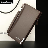 Men's PU Leather Long Wallet Male Clutch B