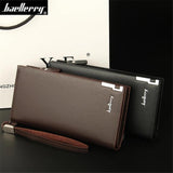 Men's PU Leather Long Wallet Male Clutch B