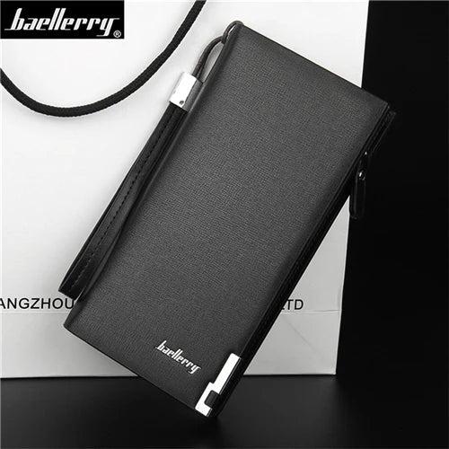 Men's PU Leather Long Wallet Male Clutch B