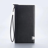 Men's Leather Long Wallet Bifold Purses Zipper Male Wallet