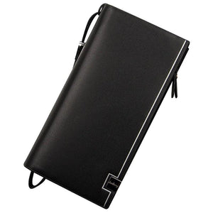 Men's Leather Long Wallet Bifold Purses Zipper Male Wallet