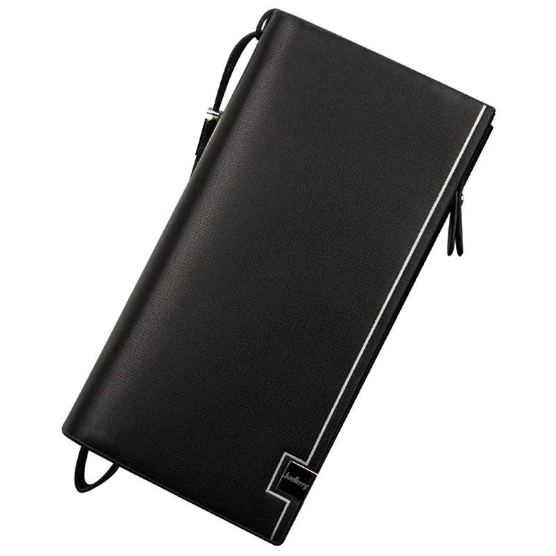 Men's Leather Long Wallet Bifold Purses Zipper Male Wallet