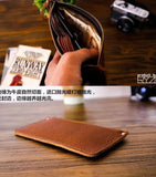 Vintage Leather Long Wallet Bill Bag Full Leather Note Bag Wallet