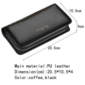 Mens PU Leather Long Wallet Double Zipper Purses WBL45