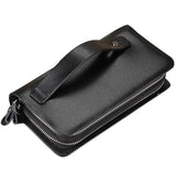 Mens PU Leather Long Wallet Double Zipper Purses WBL45