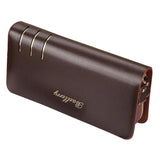 Mens PU Leather Long Wallet Double Zipper Purses WBL45