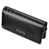 Mens PU Leather Long Wallet Double Zipper Purses WBL45