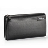 Men's Zipper Clutch Bag Leather Long Purse Wallet