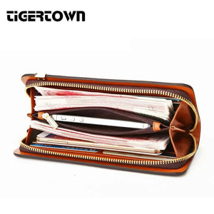 Men's Leather Cowhide Wristbands Handbag Wallet Money Clips