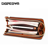 Men's Leather Cowhide Wristbands Handbag Wallet Money Clips