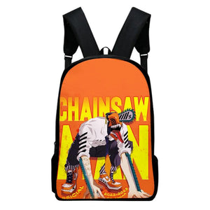 WAWNI Chainsaw Man Zipper Bag Anime Printed Students Backpack Casual School Bag
