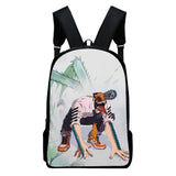 WAWNI Chainsaw Man Zipper Bag Anime Printed Students Backpack Casual School Bag