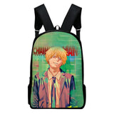 WAWNI Chainsaw Man Zipper Bag Anime Printed Students Backpack Casual School Bag