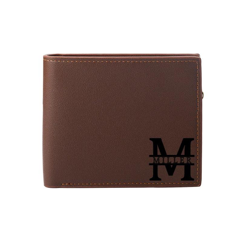 Personalized Monogram Initial Mens Wallet Engraving Name Purse