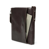 Leather Men's Wallet Short Retro Money Bag Purse Cowhide Leather Double Zipper