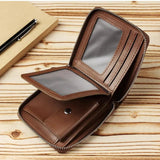 Men's Smart Wallet Anti-lost PU Leather Short Wallet