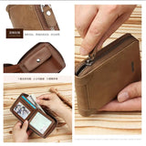 Men's Smart Wallet Anti-lost PU Leather Short Wallet