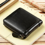 Men's Smart Wallet Anti-lost PU Leather Short Wallet