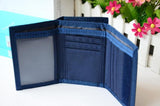 Men's Canvas Student Wallet Zipper Short Magic 3 Fold Men Purse