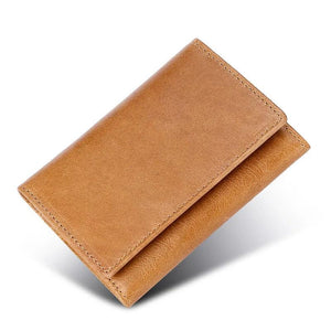RFID Blocking Card Wallet Men Short Hasp Retro Oil Wax Leather Small Wallet