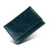 RFID Blocking Card Wallet Men Short Hasp Retro Oil Wax Leather Small Wallet