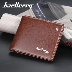 Men Wallets Short PU Leather Vintage Purse Small Money Clip Business Clutch Bags