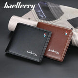 Men Wallets Short PU Leather Vintage Purse Small Money Clip Business Clutch Bags