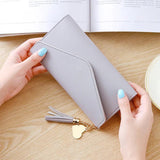 Long Wallet Women PU Clutch Tassel Pendant Multifunctional
